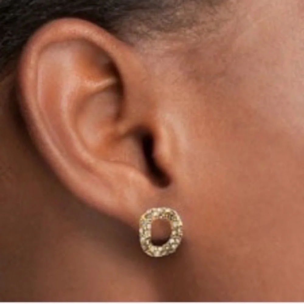 ALEXIS BITTAR Rose Gold Jardin de Papillon Link Stud Crystal Earrings
